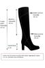 Women Modern Stylish Fashion Boots Boots Faux Leather Suede Navy Blue Boots