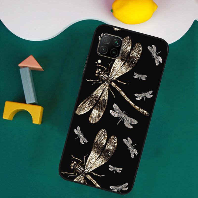Luxury Dragonfly For Huawei Nova Y73 Y72 Y70 Y90 Y60 Y61 Y91 12s 12i 11i 8i 9 10 SE P40 Lite P30 P60 Pro Case
