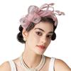 Bride Headband Feather Fascinator Headband Retro Large Floral Hair Clip Cocktail Wedding Party Bridal Hat Decor Ladies Headwear