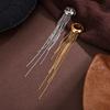 Long Chain Tassel Ear Cuff Stainless Steel No Piercing Ear Wrap Elegant Ear Clip  Charms Jewelry