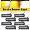 6 LED Strobe Light Bar Car Truck Flashing Warning Hazard Beacon Amber/White 8PCS
