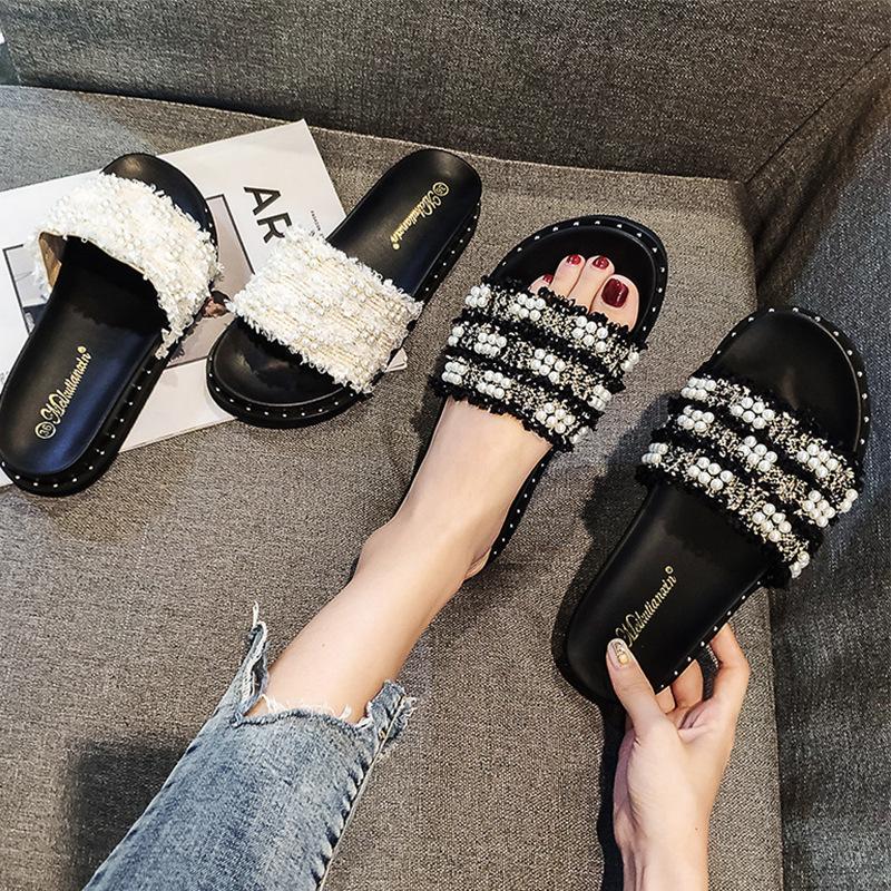 Internet Celebrity Slippers Women's Summer Wear Extra Large Size 41-43 Thick-soled Cool Slippers 2025 New Fashion Versatile Beach Shoes