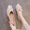 Single Shoes Women's New Spring and Autumn Gentle Soft-soled Flat Shoes Shallow Mouth Versatile Doudou Shoes Large Size