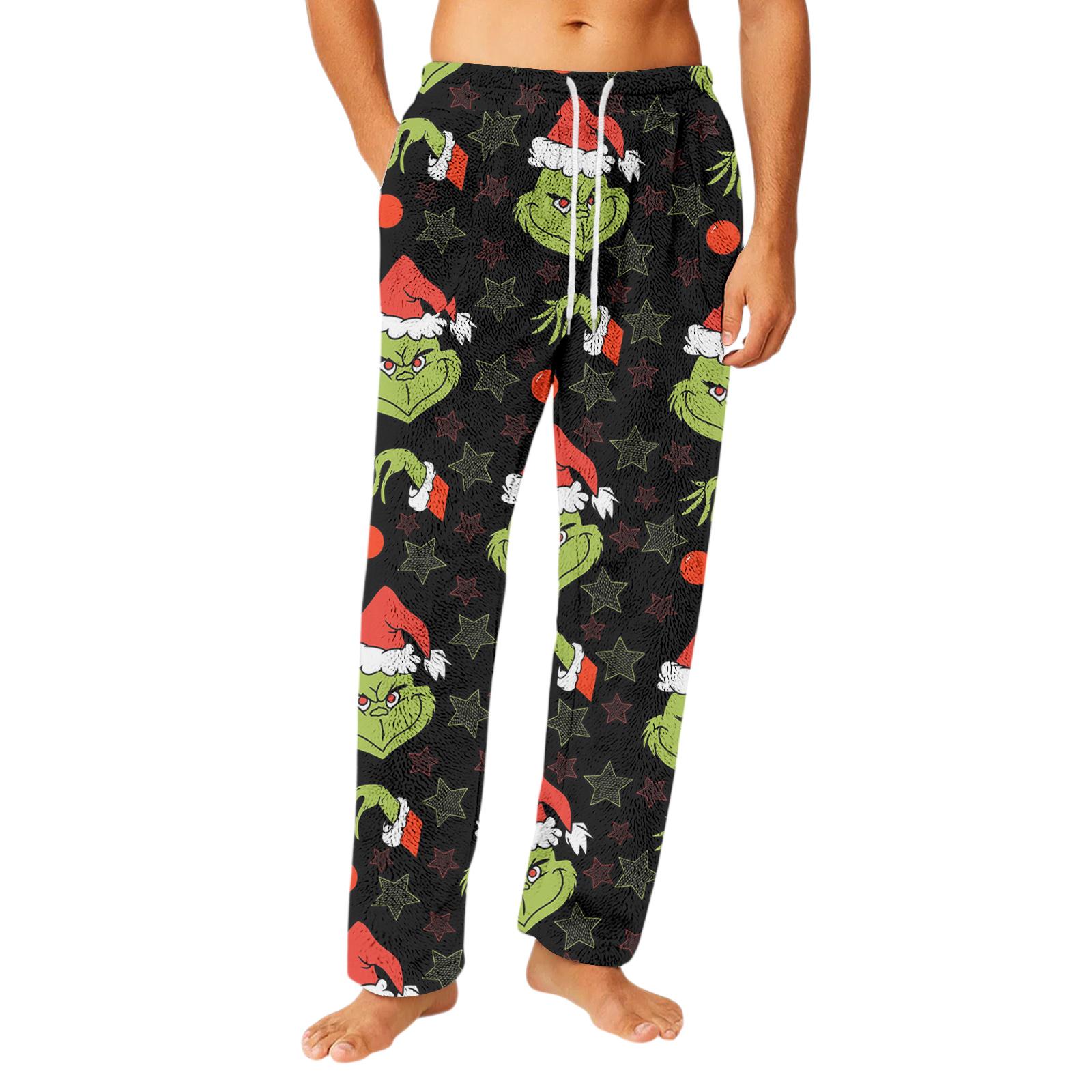 

Мужские фланелевые брюки с карманами на кулиске, домашняя одежда, штаны для сна L чёрный