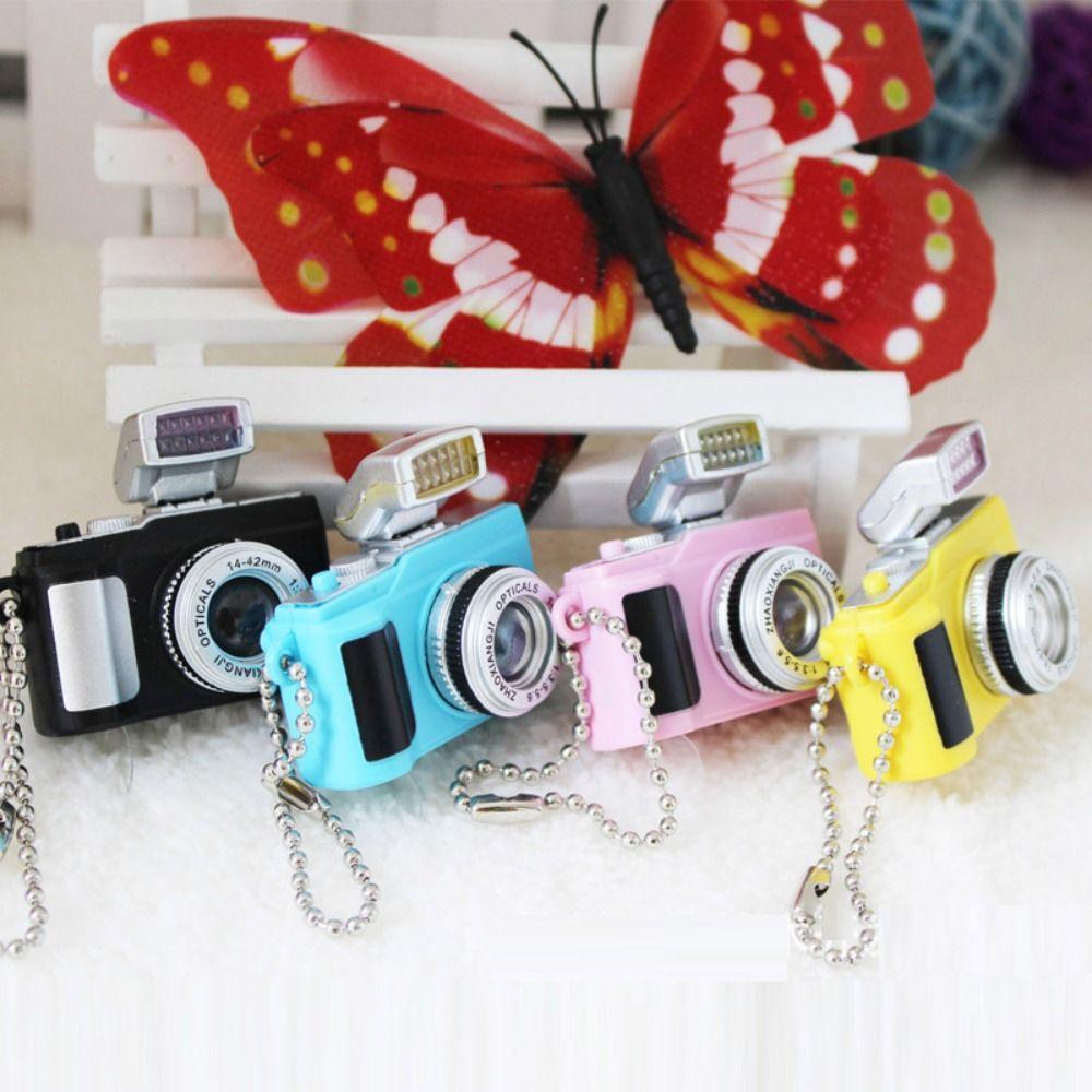 With Sound Camera Electric Luminous Key Chain Plastic Mini Camera Toy Led Keychains  Children Toys
