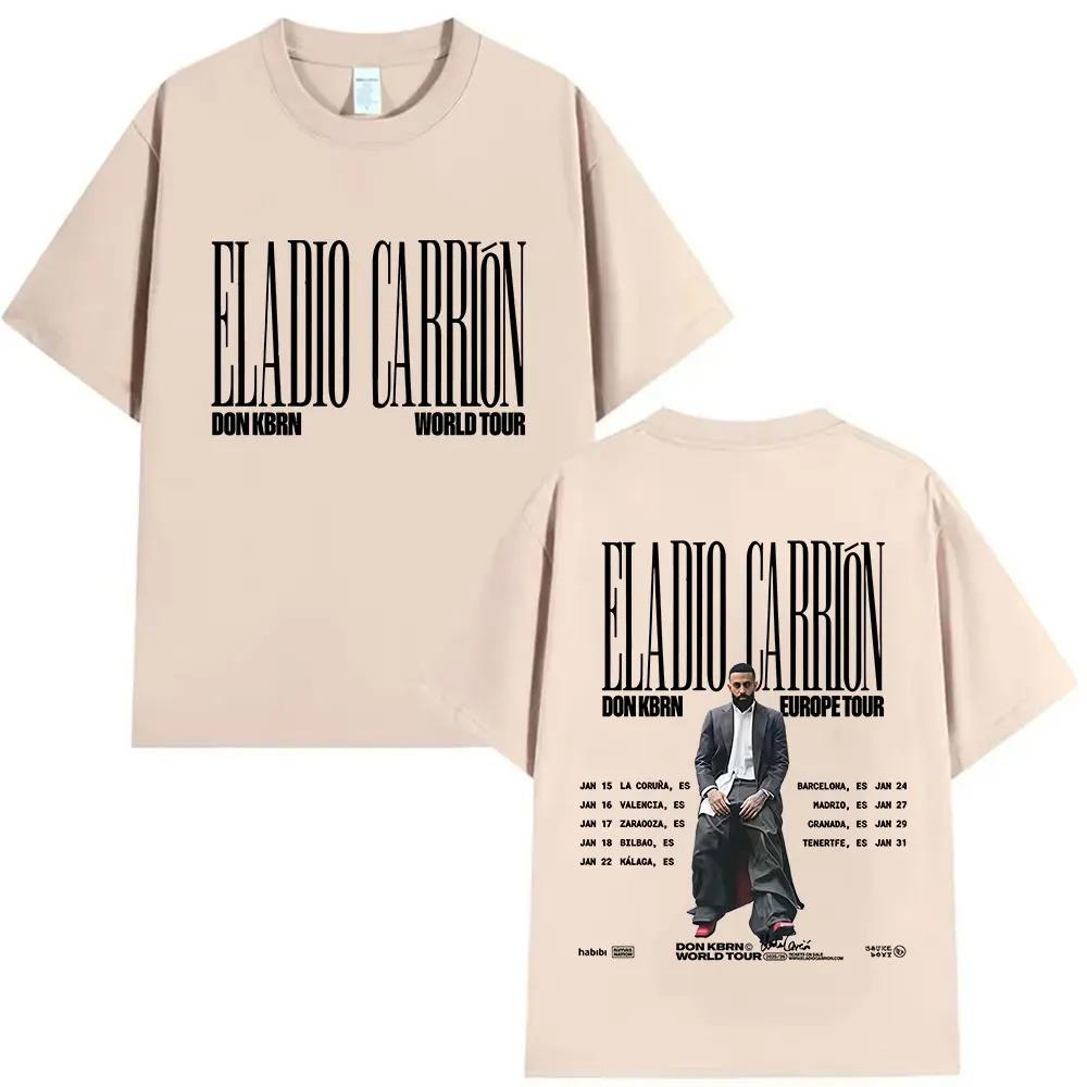Y2k Hip Pop Tops ELADIO CARRION DON KBRN WORLD TOUR 2025 Merch Fashion Pop Music Print Cotton Casual Loose Tshirt Unisex