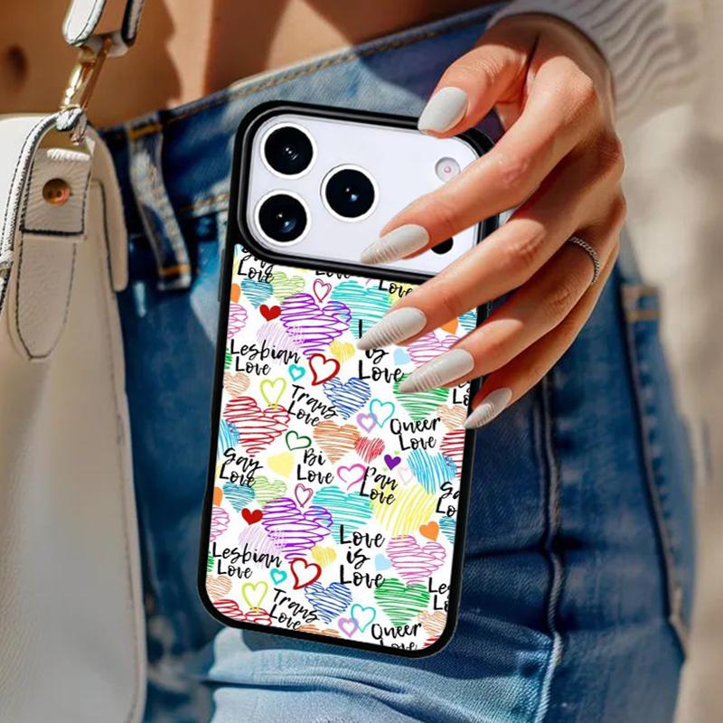 LGBT Pride Love Phone Case For iPhone 17 Air 14 15 13 12 Max Cover For Apple 16e 11 Pro Max Plus Coque