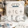 Kleberloses Perlen-Set 3D Perlen-DIY-Set, Lebensechtes Weihnachtstier-Bastelset, Perlenkatze Handgemachtes Einfaches Stickset für Kinder und Erwachsene Festlicher Feiertag