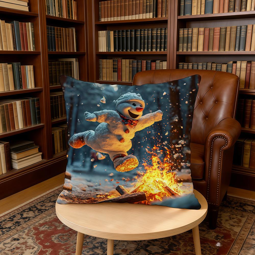 Funny Cute Snowman Cushion Cover Home Office Birthday Anniversary Gifts Soft Skin Friendly Cushion Cover