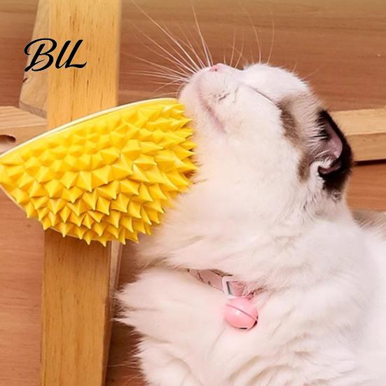 Cat Grooming Brush Self Groomer Wall Corner Durian Shape Face Massager Hair Remover Toy for Indoor Long Short Fur Cats Boredom Relief
