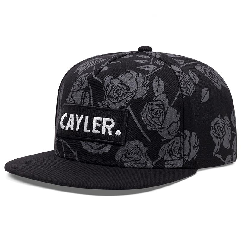 

Creative New Flat Edge Hat Cayler Leaf Rose Camouflage Skateboarding Hip Hop Hat Leisure Sunshade Baseball Hat