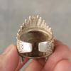 Chinese Tibet Silver Carving Skull Head Statue Ring Decoration Gift Collection