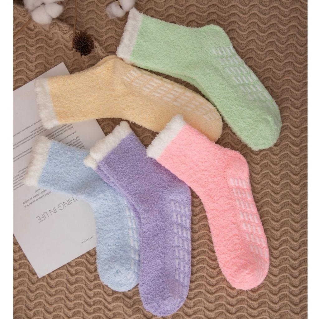 Foot Glue, Anti Slip Socks, No Shedding Hair, Coral Fleece Socks, Slipper Socks, Women's Socks, Middle Tube Socks