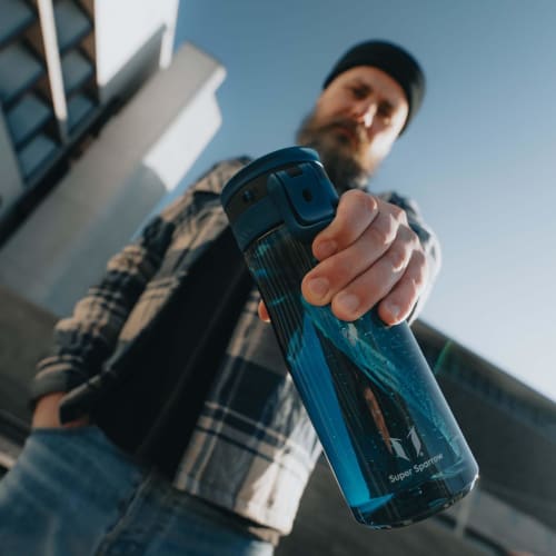 Super Sparrow 1 Liter Water Bottle - Wide Mouth TouchGulp Water Bottle - Leakproof, BPA-Free Tritan Drinking Bottle - Lightweight and Sustainable for