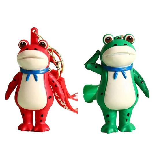 1/2Pcs Frog Keychain Decor Cartoon Backpack Purse Charm Realistic Frog Texture