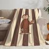 Curious George Monkey Cartoon Throw Blanket  Soft Coral Fleece for Sofa Bed Couch Bedroom Decor