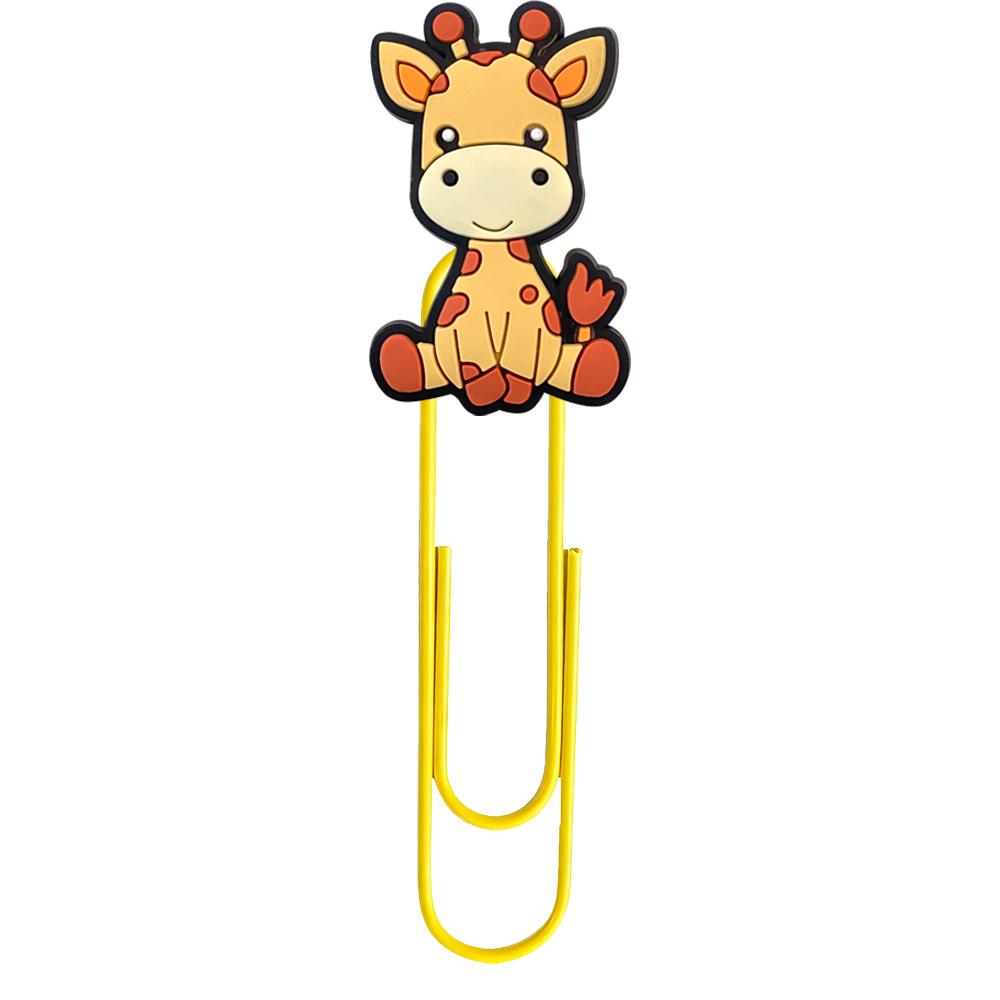 20 Cute Cartoon Animal PVC Paper Clips - U-Shaped Large Clips and Bookmarks for Office Supplies