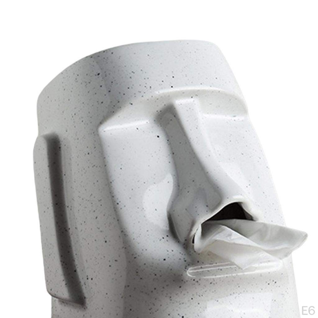 Creative Moai Tissue Holder Box – Decorative Cover Dispenser Facial Paper Easter Island Sculpture