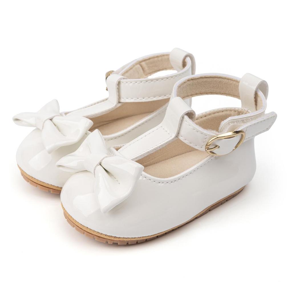 2024 Classic Style Patent Leather Baby Princess Bow Shoes Toddler Shoes