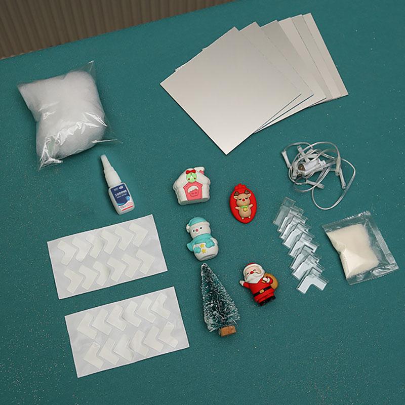 USB Christmas DIY Magic Cube Decoration LED Handmade Luminous Desktop Crafts Material Christmas Santa Claus Ornaments Decor
