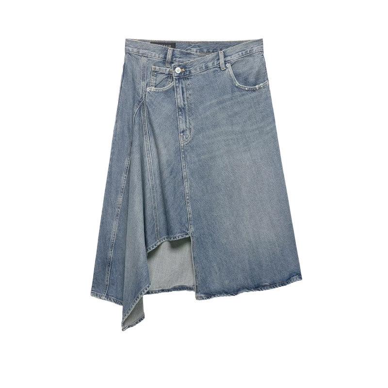 2026 Spring Fashion: Asymmetrical Denim Skirt in European & American Style XS