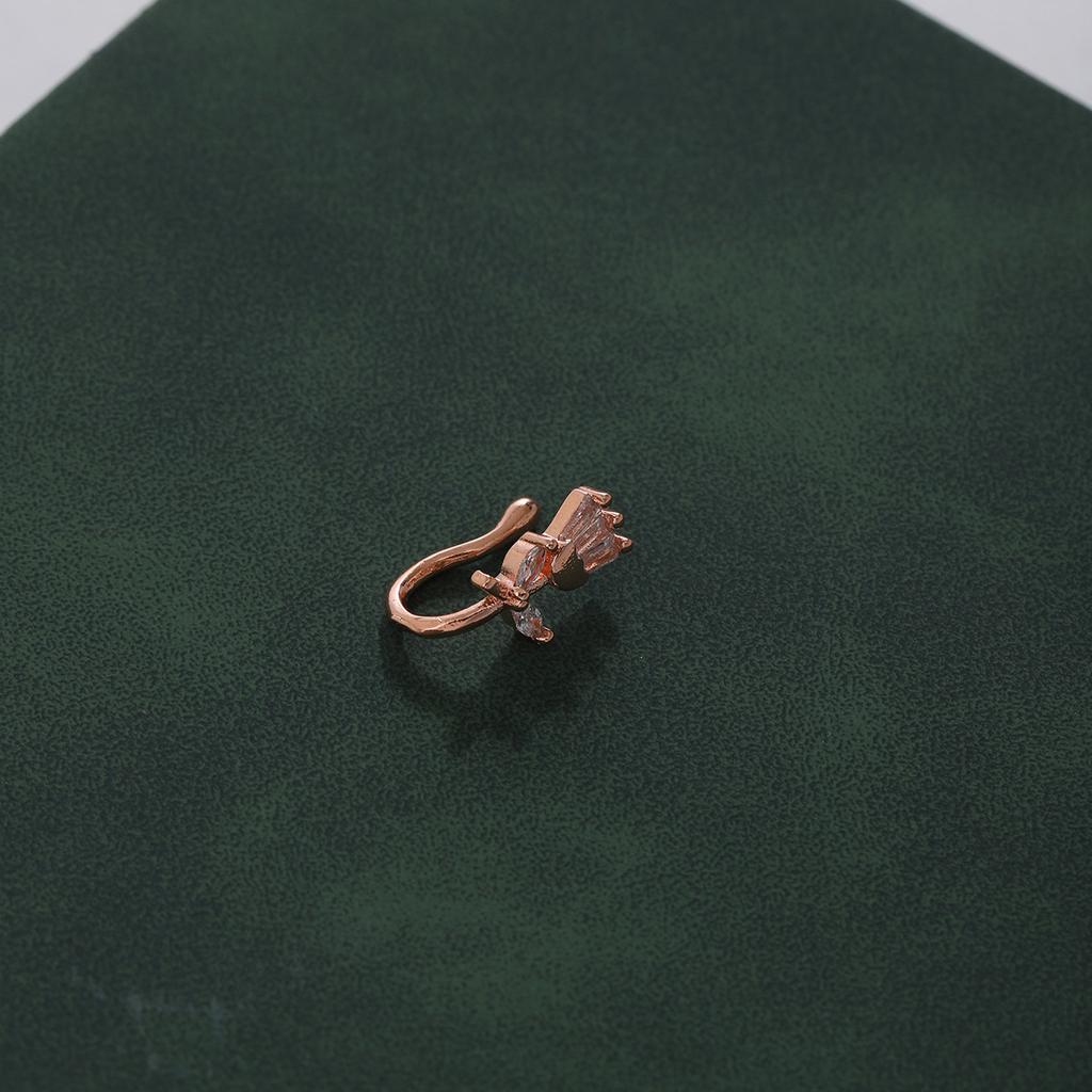 Personalized Non-Perforated U-Shaped Nose Stud, Simple Light Luxury, Exquisite Diamond-Encrusted Tulip Flower Nose Clip