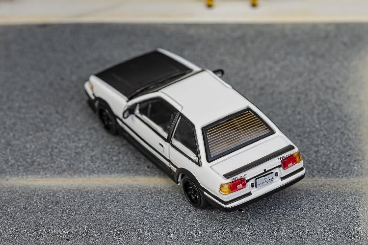 DIECASTTEAM Scale Toyota Corolla Levin Hood Finished Model 1/64 White/Black LL-009-145