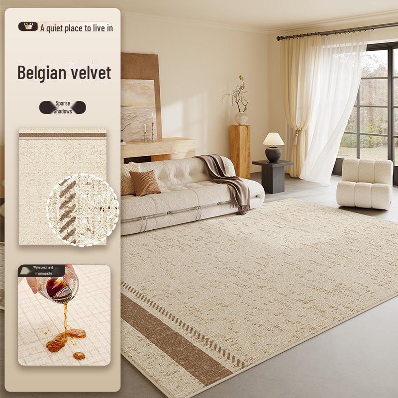Cream 2025 French Luxury Dirt-Resistant Living Room Carpet, Wash-Free, Easy-Care, High-End Sofa & Bedroom Floor Mat