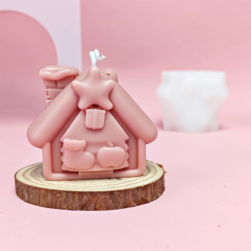 House Molds For Candles 3D Houses Plaster Casting Mold Non-Stick Silicone Fondant Mold For Candles Statues Cakes Plaster