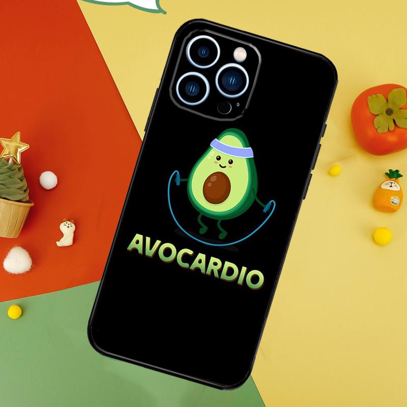 

Cute Cartoon Avocado Fitness Phone Case For iPhone 17 Pro Max16 15 14 13 11 12 Pro Max Plus 12 13 Mini 16e 17 Air Cover iPhone 16 Plus