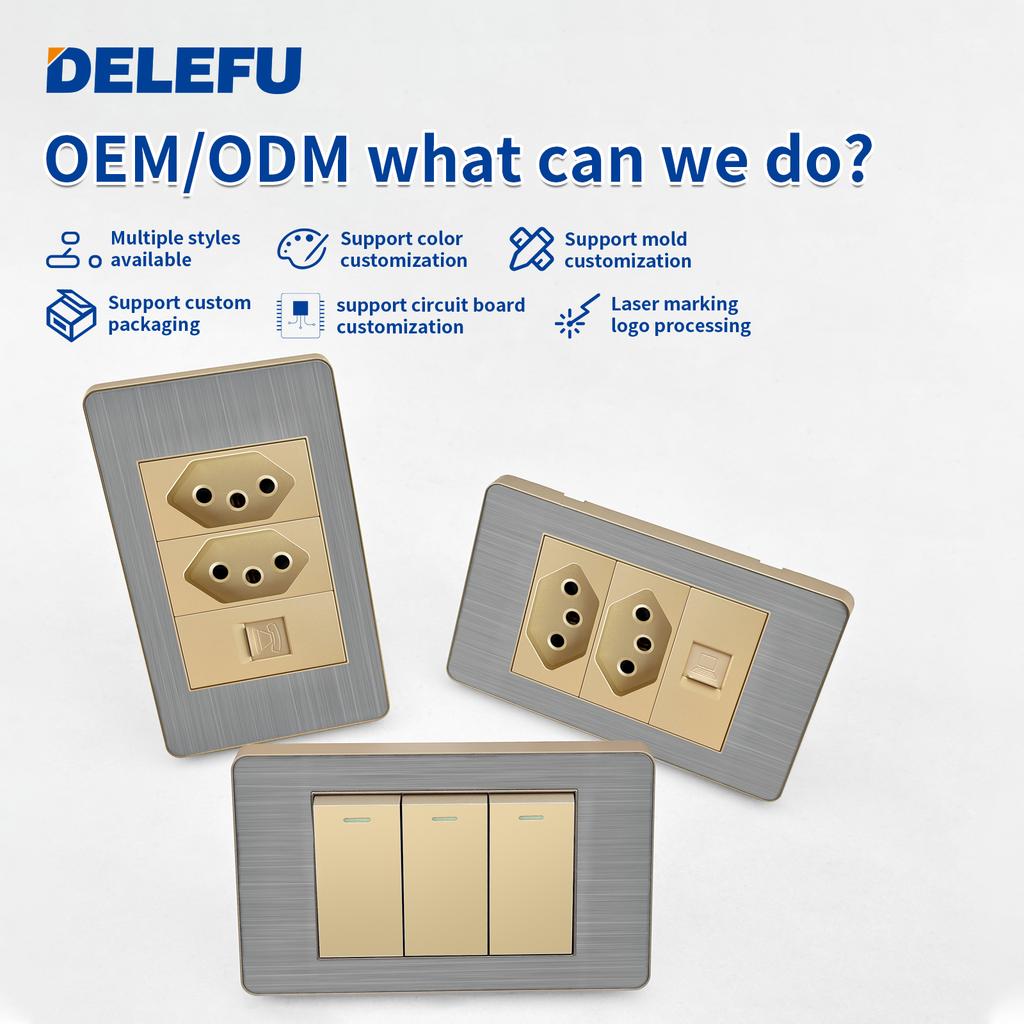 DELEFU Brazilian Model 118 Type 10A/20A Stainless Steel Gray Surface Gold-Plated USB Type-C Connector 20W Fast Durable PC