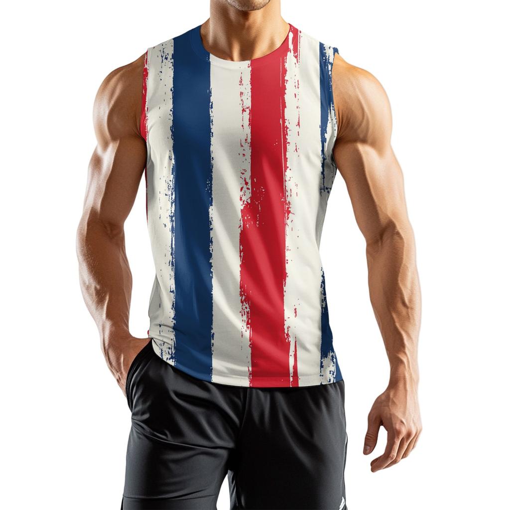 Men's Athleisure Independence Day Printed Sleeveless Vest