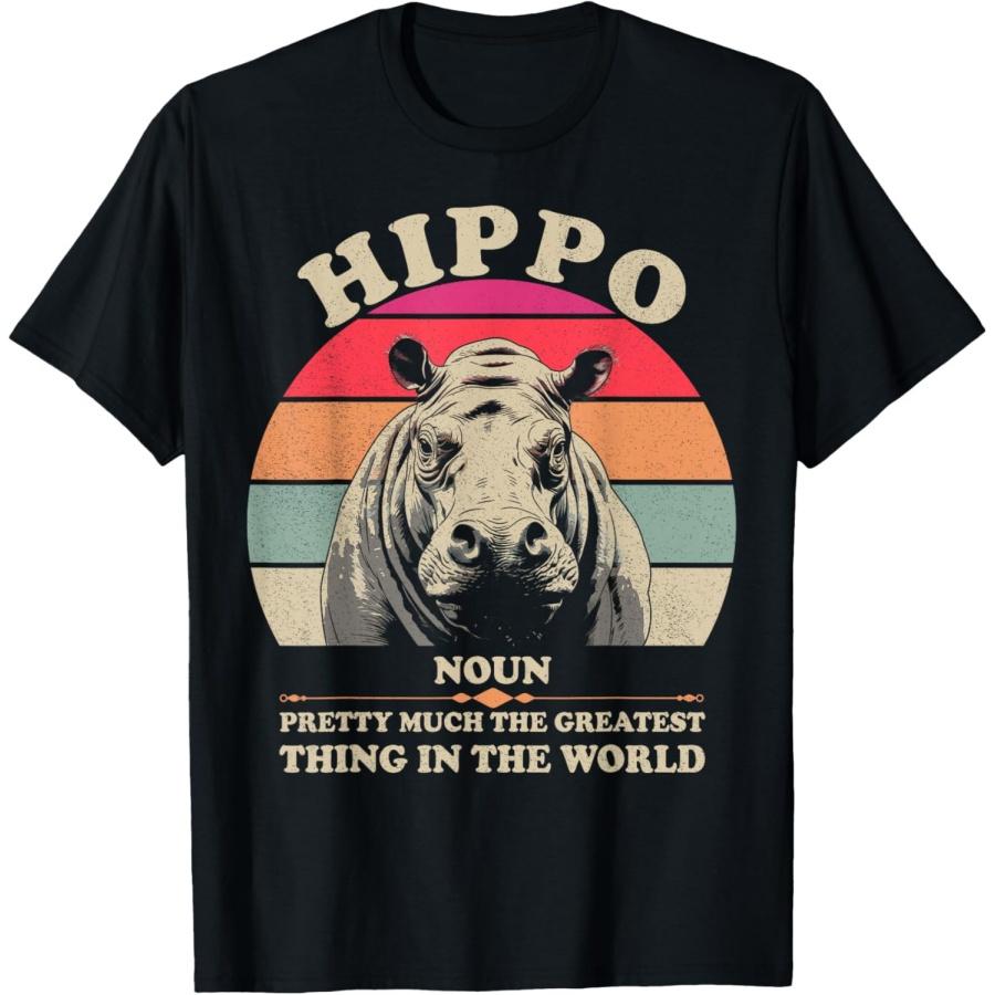 Hippo Definition Shirts for Men Kids Cool Hippopotamus Funny T-Shirt S