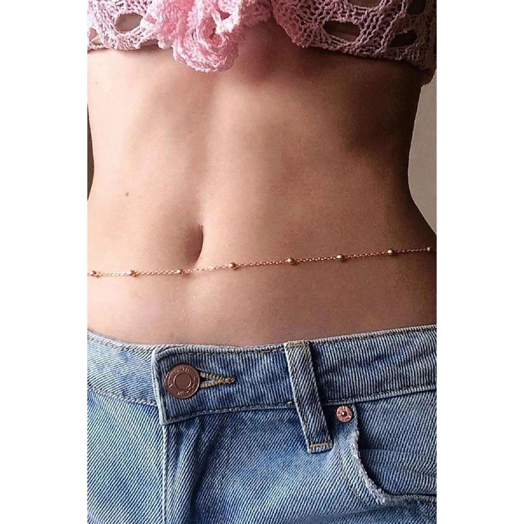 2 Pack Waist Chain Body Jewelry Silver