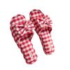 Four Seasons Plaid Bow TPR Sole Non-Slip Durable Women's Indoor Slippers