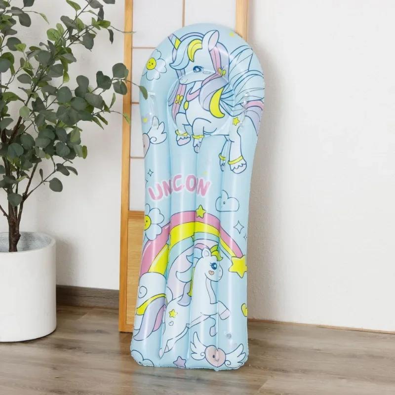 Summer Children's Inflatable Toy Surfboard with Handle Outdoor Cartoon Inflatable Floating RaftWater Party Pool Accessories