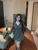 Korean Sweet & Hot Two-Piece Polo Collar Dress - Slim Fit, Short Skirt for Early Autumn 2024