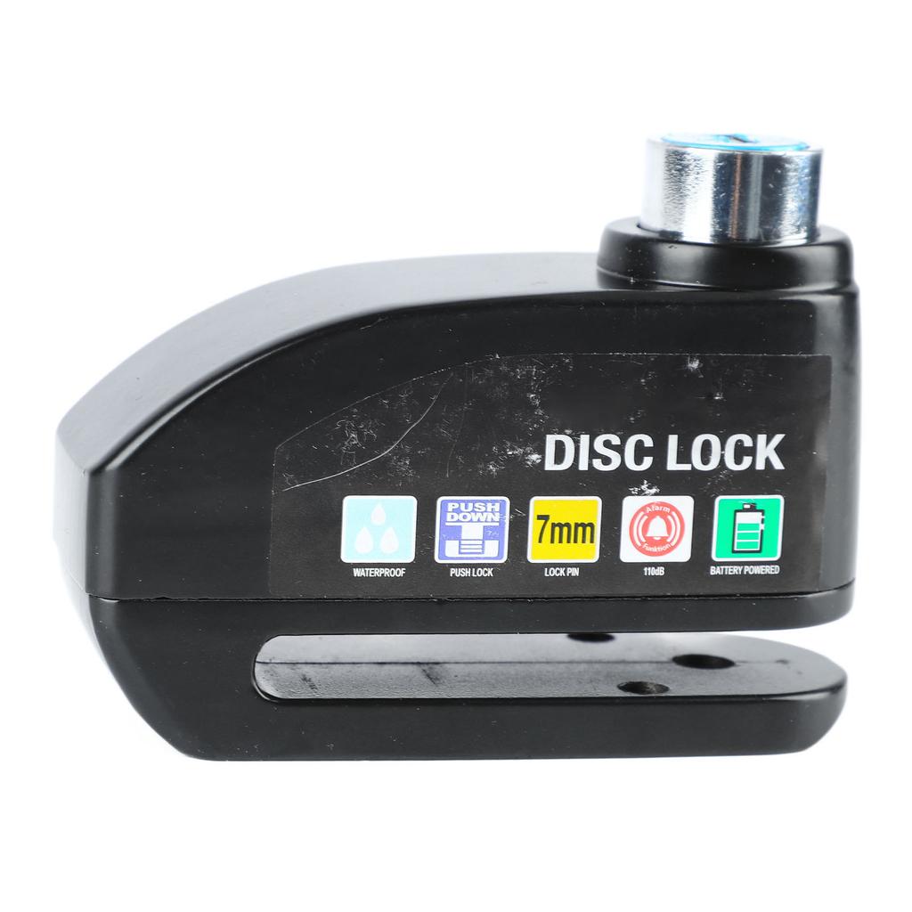 Bicycle Alarm Disc Lock Security Alarm Disc Brake Lock Riding Equipment for Mountain Bike Electric Vehicles Black