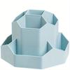 1pc Large Capacity Multi-Compartment Pen Holder and Makeup Brush Organizer for Desk and Home Office with Desktop Cosmetic Storage Box and Art Supply