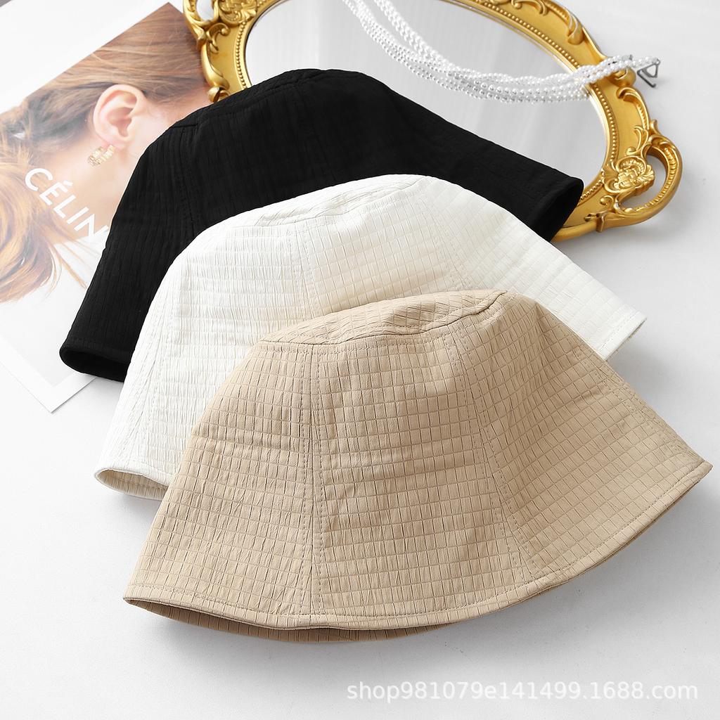 European and American twill light bucket hat women's versatile spring and summer sunshade sunscreen hat retro basin hat tide