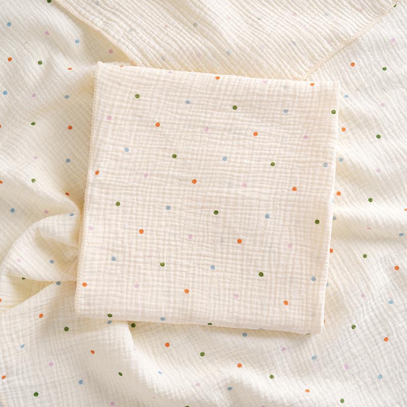 Cartoon Print Double Layer Crinkle Muslin Baby Swaddle Blanket