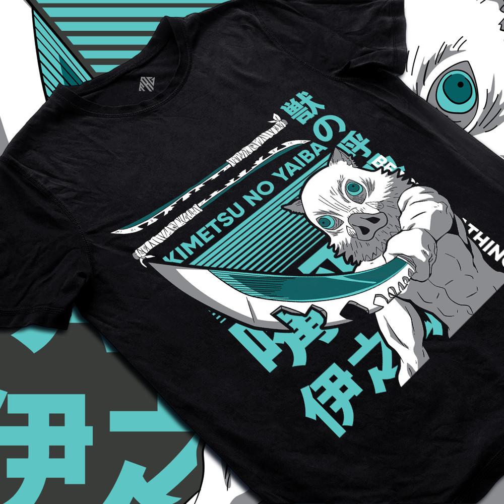 Inosuke Hashibira T-Shirt Demon Slayer Boar Mask Fan Art Tee