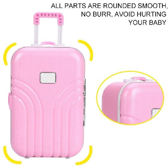 Mini Luggage Box Rolling Suitcase Toy, Sturdy and Durable Suitcase Toy Baby Toy, Baby Suitcase Toy, Kids for Baby(Pink)