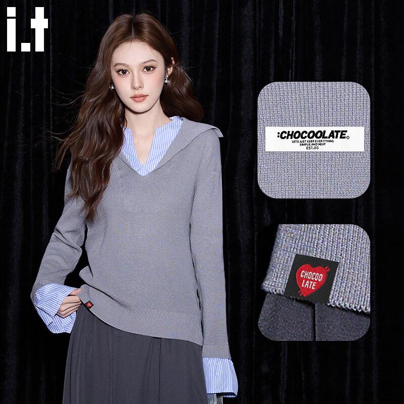 Women s V-Neck Layered Knit Top One Size