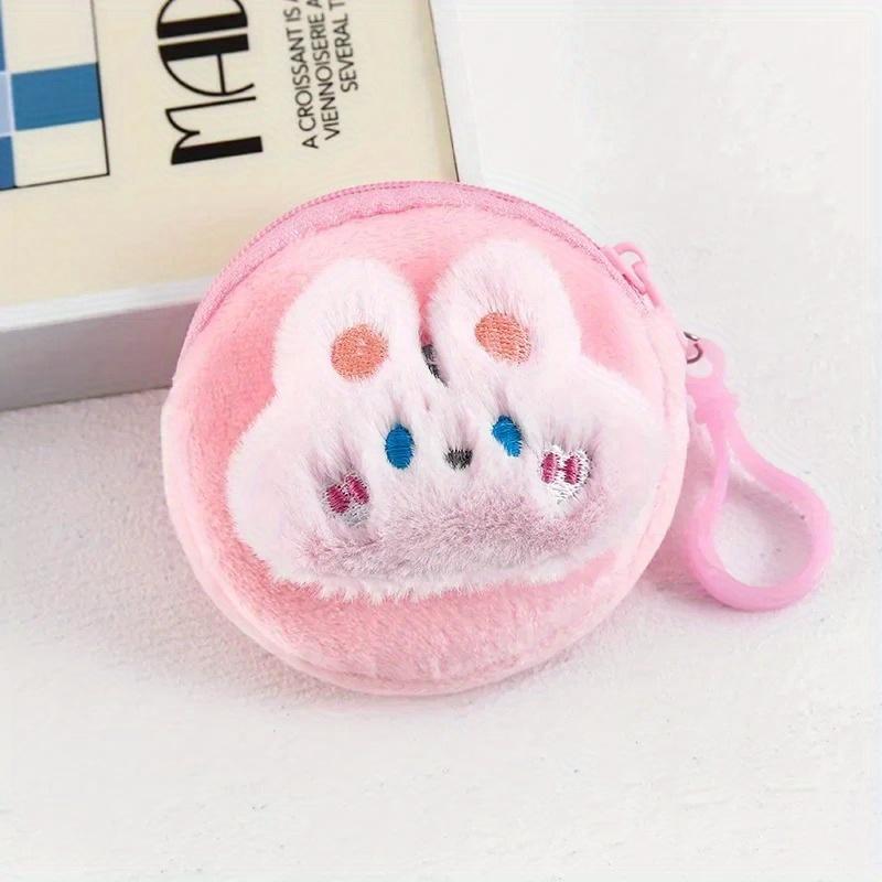 Cartoon Plush Coin Purse Cute Mini Money Coin Storage Bag Student Earphone Bag Key Bag Birthday Gift
