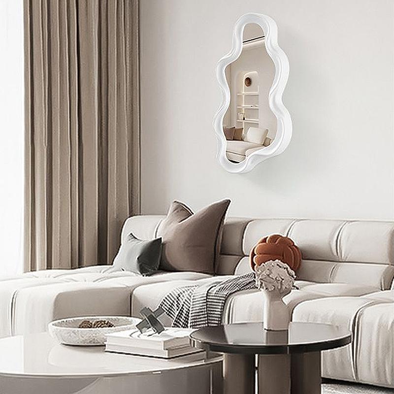 Wall-Mounted Bathroom Mirror Irregular Desktop Makeup Mirror Cloud Shaped  Mirror