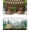 Nefelibata 3 pcs Camping Birthday Decorations Table Cover Waterproof Tablecloths One Happy Camper Party Camping Favors Bachelorette Happy Camper for