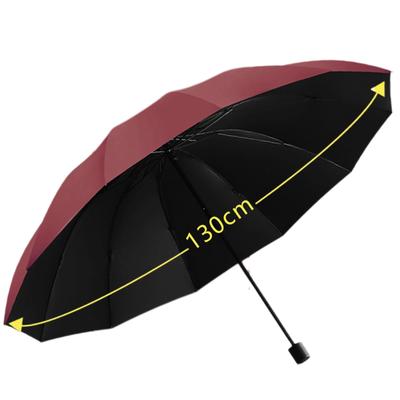 Large Size 12 Folding Umbrella for Men and Strong Against Strong Perfect for Rainy Seasons and Stylish Extra 130cm, RibsLarge Women. Winds,