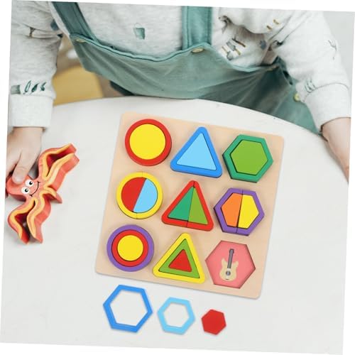Toddmomy Wooden Geometric Shapes Puzzle for Toddlers, Educational Shape Color Learning Toy, Montessori Preschool Learning Puzzle for Boys Girls