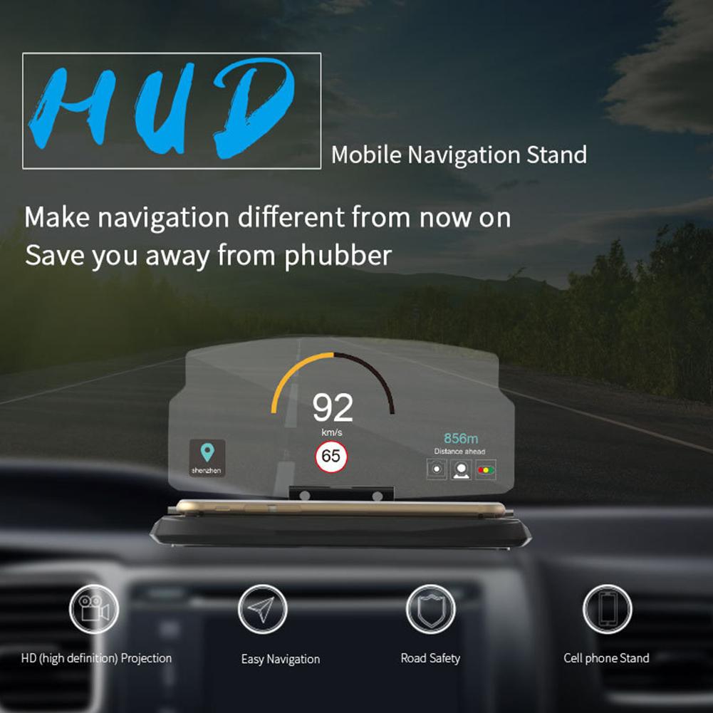 HUD Head Up Display Navegación GPS para Coche Reflector de Imagen Soporte para Teléfono Inteligente